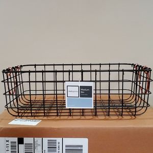 Realspace Metal Wire Bin With Handles, Medium Size, Black/Copper